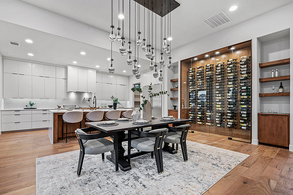 Staged Dining Room and Wine Cabinet