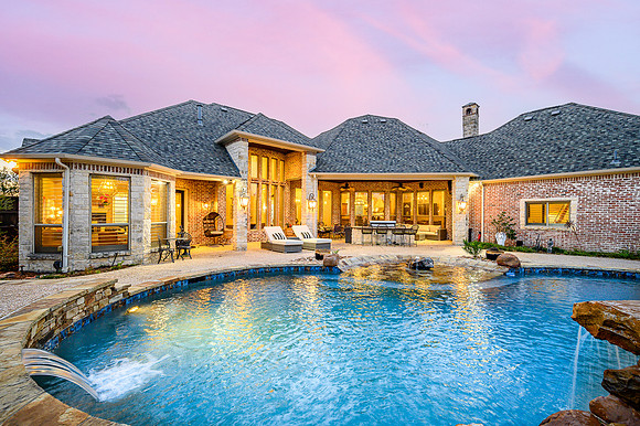 Backyard & Pool at Twilight